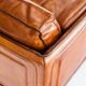 Vintage club armchair by Roche Bobois. Camel buffalo leather. France, 1980s.