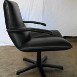 Office armchair in leather by Jean Louis Berthet pure Mobilier International, 80s