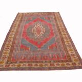 5x8 Turkish Vintage Red & Cream Bedroom Rug, 144x245Cm
