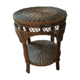 Side round table in rattan