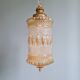 Glass and brass pendant light, 1960s