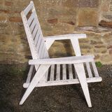 Fauteuil de jardin bois à pieds compas