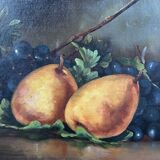 Tableau ancien poires et raisins