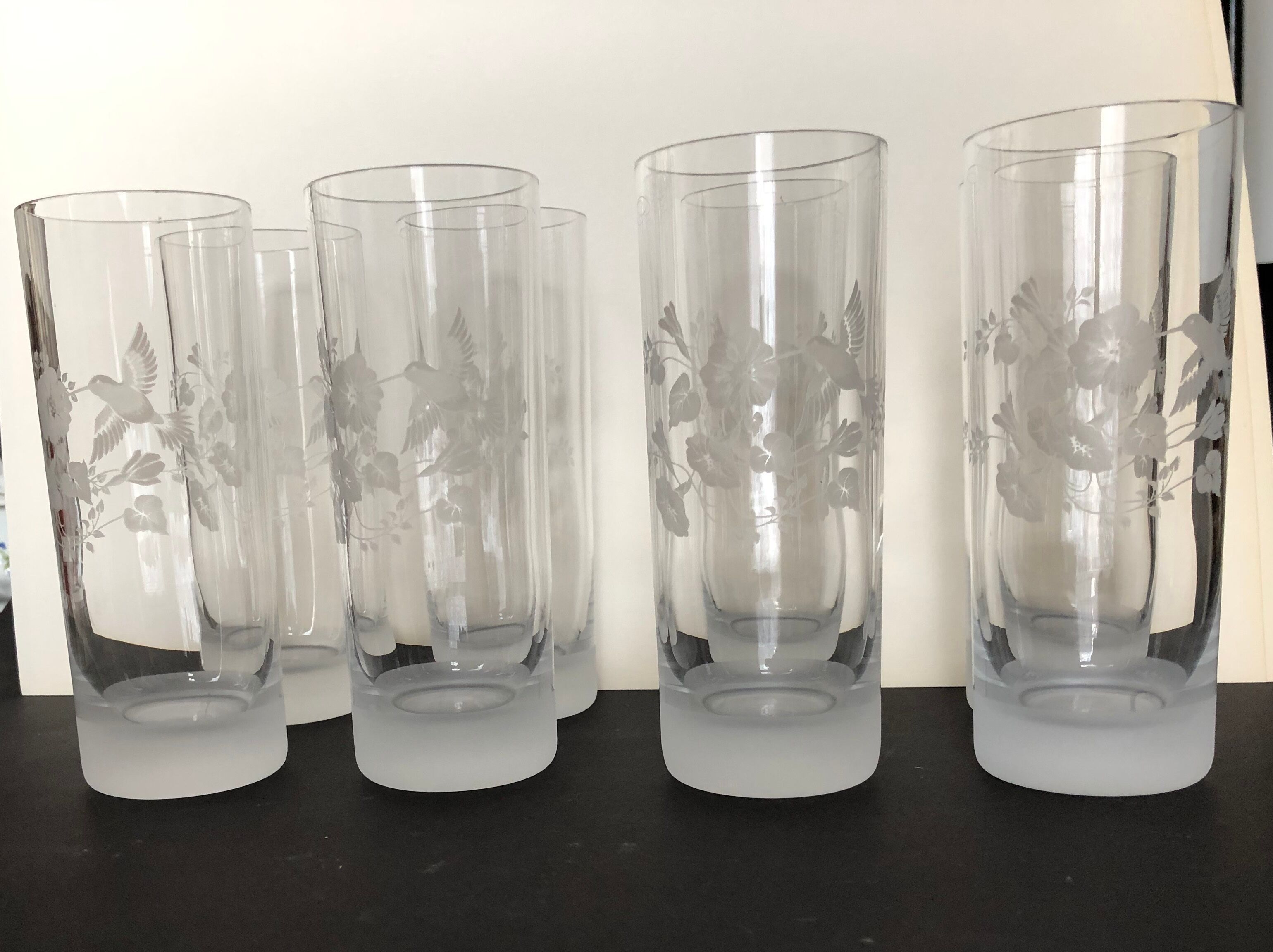 8 cut crystal orangeade glasses
