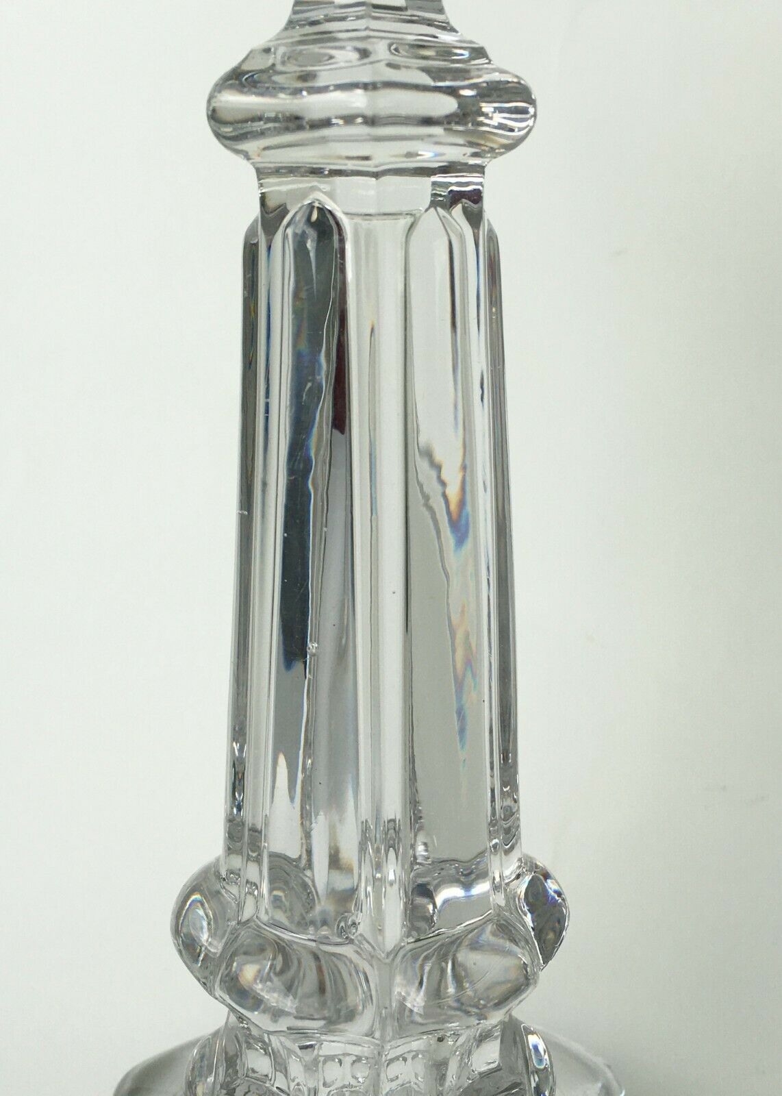 19th century moulded crystal candlestick
