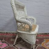 Canapé américain ancien en osier par Larkin Co, 1890