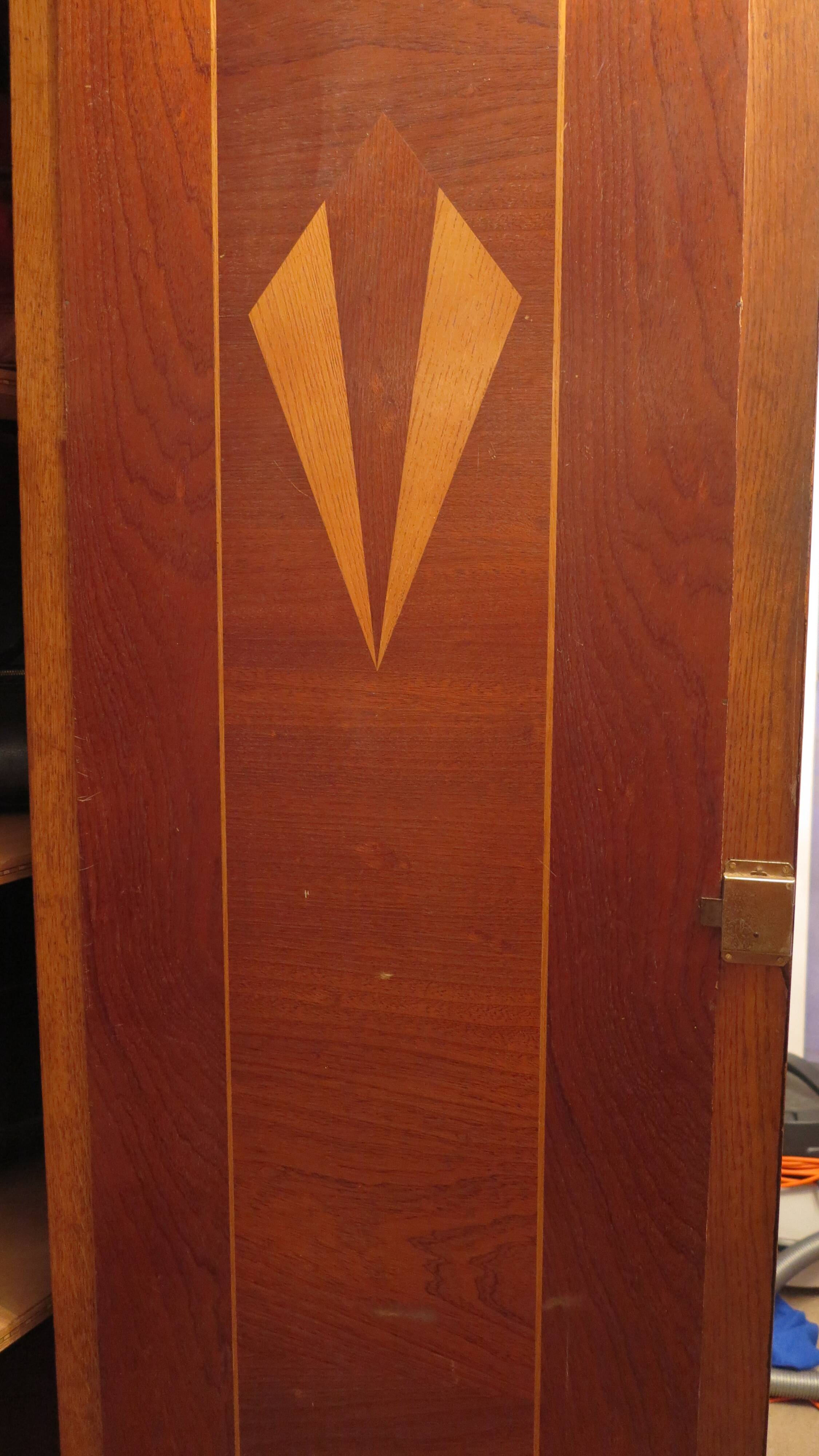 1930s three-door light oak wardrobe