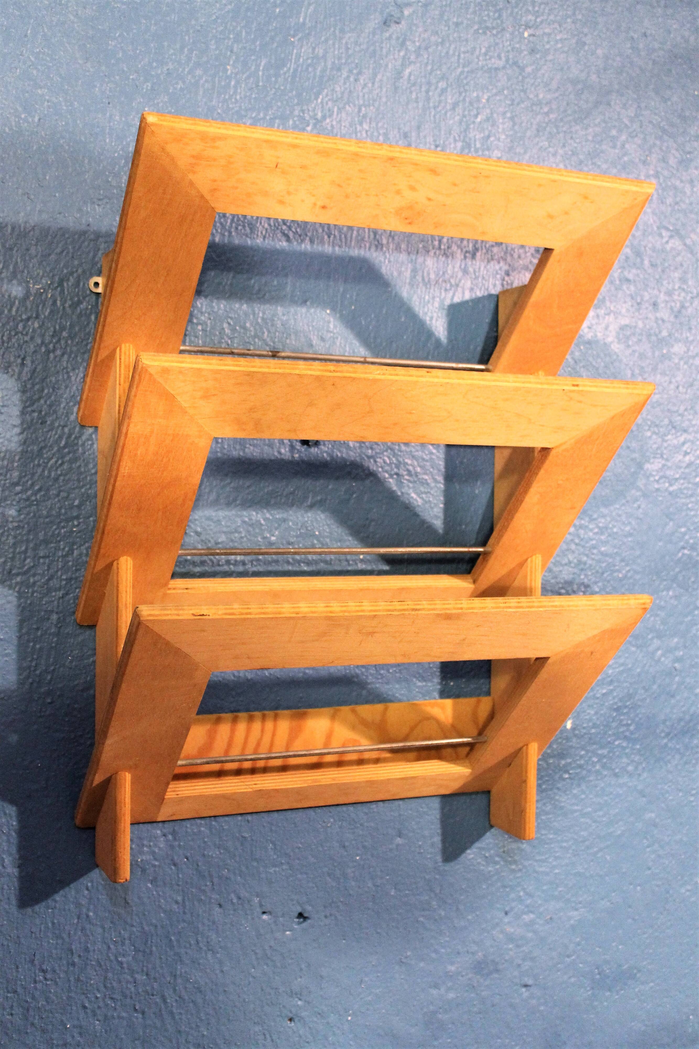 1980s wall-mounted magazine rack