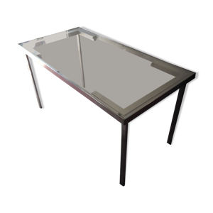 table convertible design - acier verre