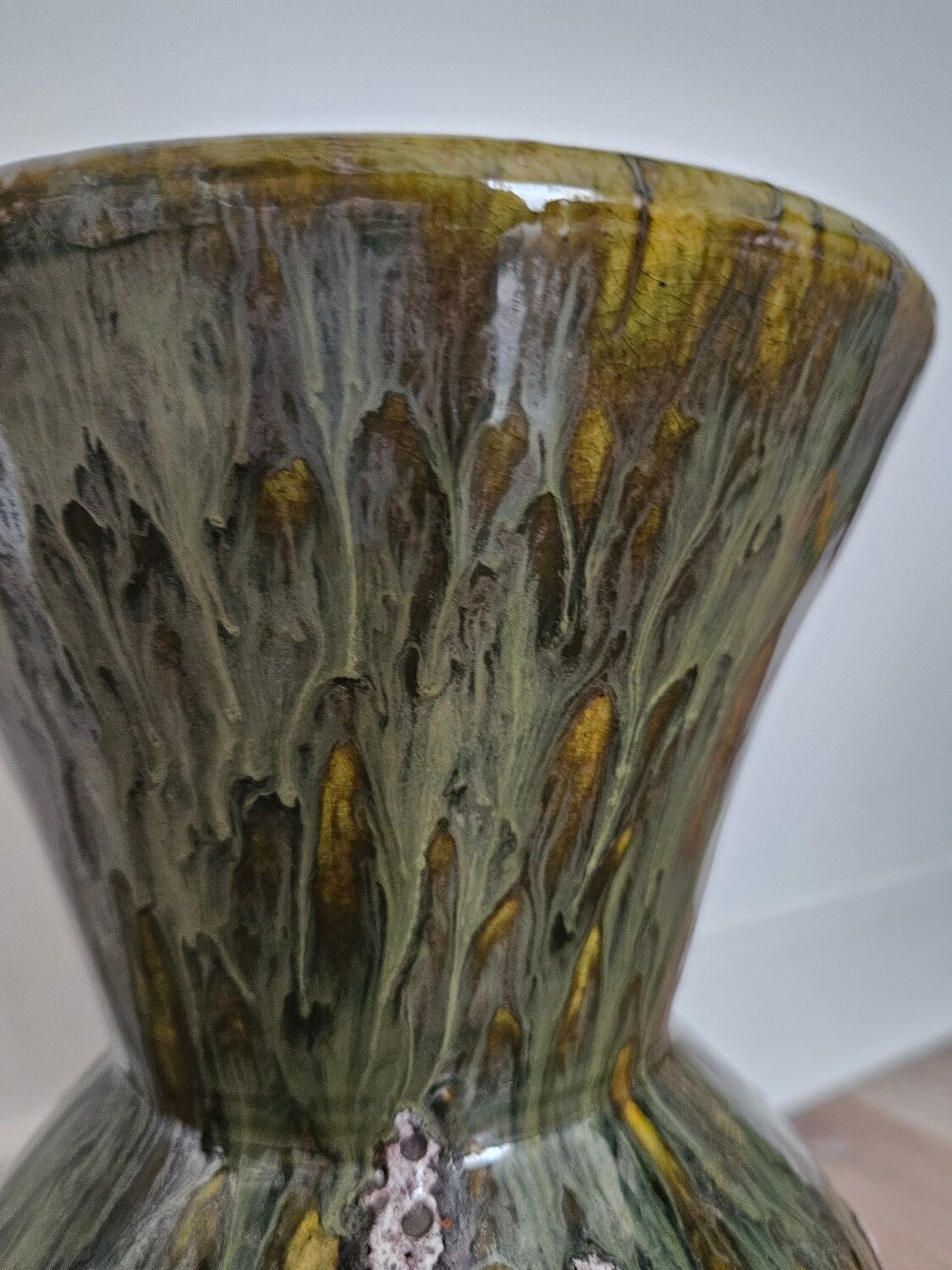 Vase vert olive et fat lava crème chantrier sauzelles