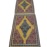 Pair of Yellow Kilims Handmade Persian Flatwoven Area Rugs- 81x115cm