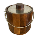 Exotic wood vintage ice bucket
