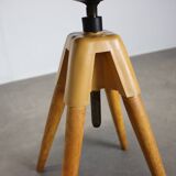 Tabouret d'atelier réglable du milieu du siècle, Tchécoslovaquie, années 1960