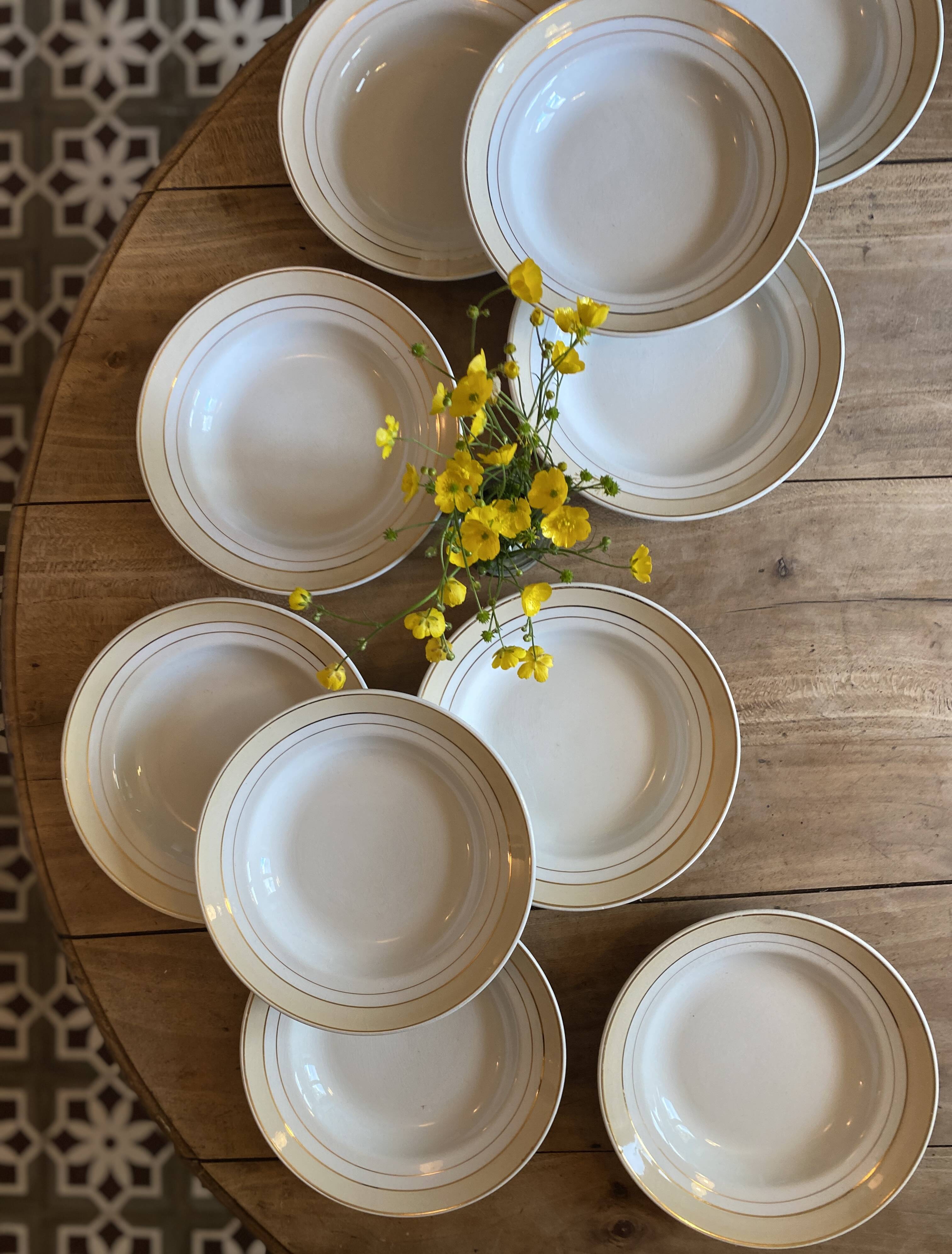 Lot of 10 vintage hollow plates - Lunéville -