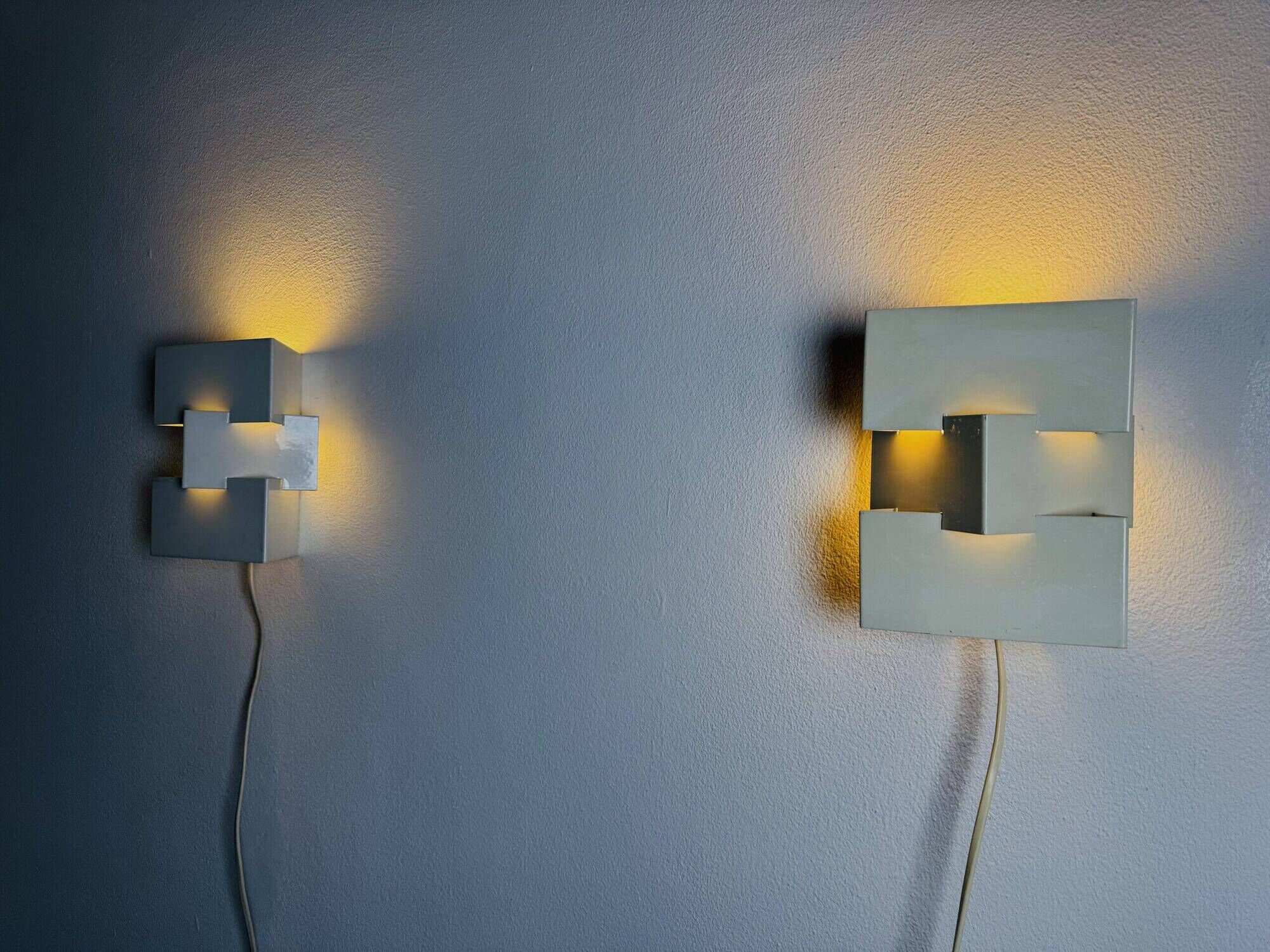 Triangular Geometric Wall Lamp By J.J.M. Hoogervorst For Anvia Nederland, The Netherlands 1960S