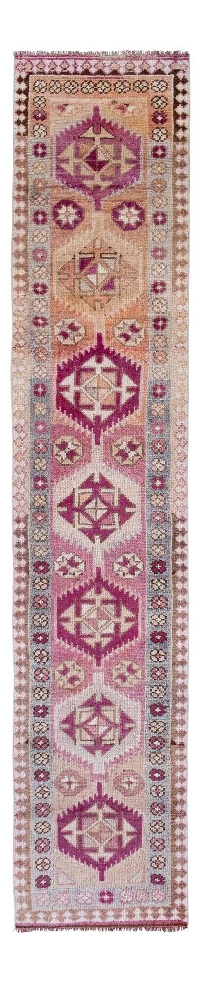 Vintage Turkish hallway rug 80x401 cm