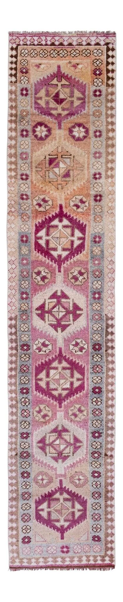 Tapis de couloir turc vintage 80x401 cm