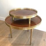 Neoclassical style tripod pedestal in mahogany, brass