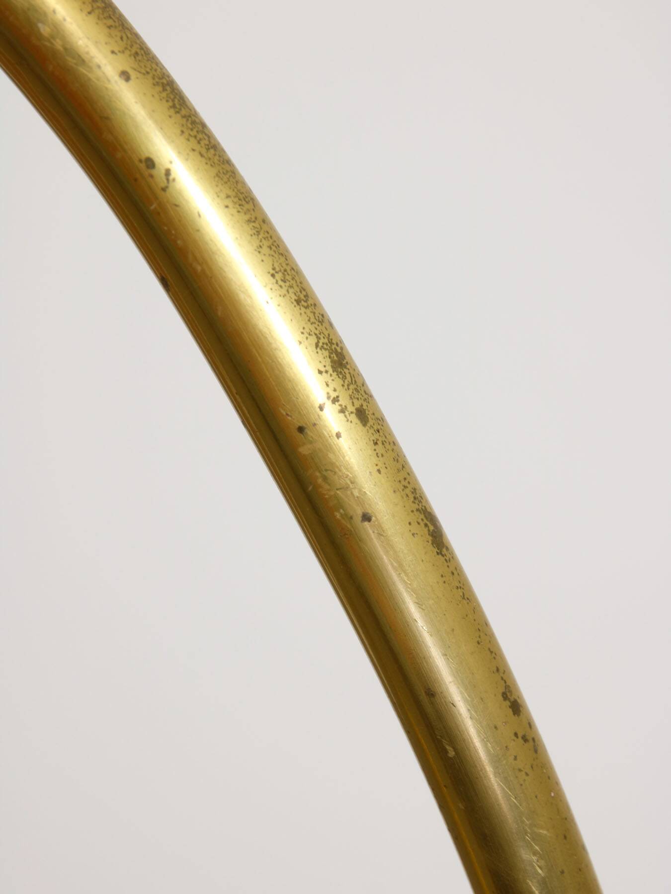 Mid-Century Arched Floor Lamp in Brass