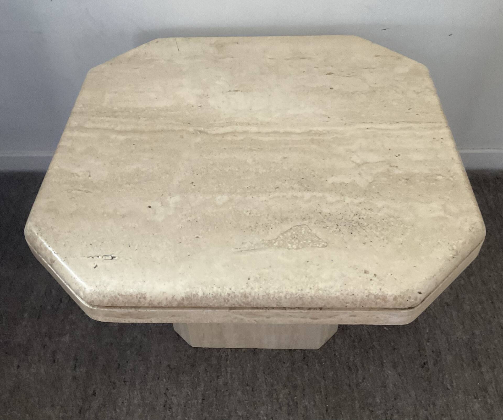 Vintage travertine coffee table from the 1970s.