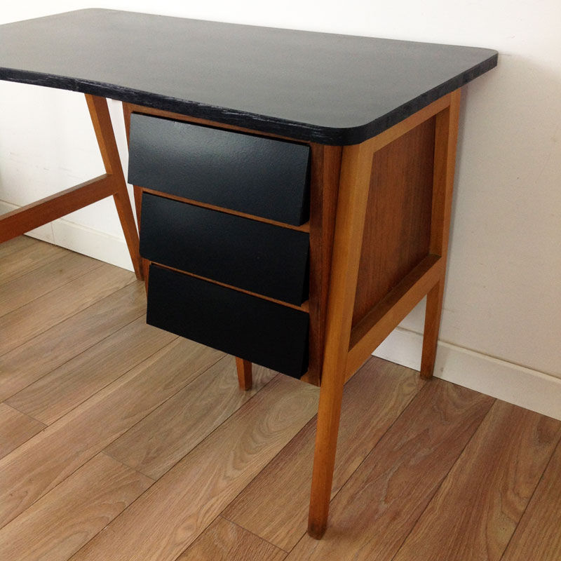 Black and wood office, 60s