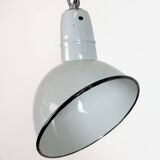 Industrial Grey Enamel Factory Pendant Lamp, 1960s