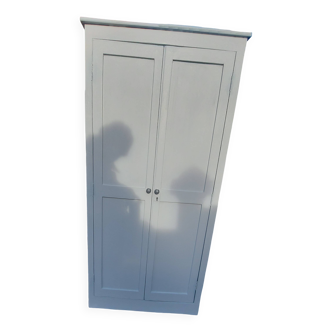 beautiful Parisian wardrobe 2 doors light gray 1920/40 + key