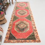 3x10 oriental geometric vintage runner rug,102x323cm