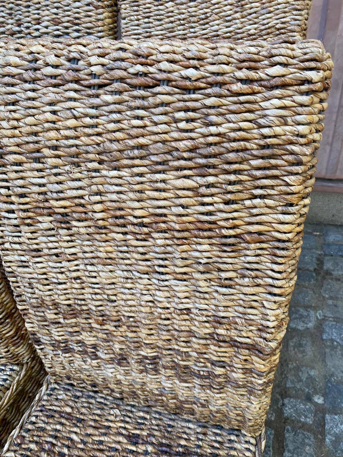4 chaises de salle à manger en jonc de mer abaca ou bananier