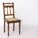 Antique Beech Chair with Viennese Cane Seat – 1940s Vintage Woven Chair