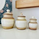 Series of 3 stoneware pots from Capucins Salins France