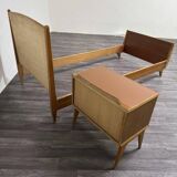 Single Bed and Nightstand attributed to Gio Ponti, 1940s, Set of 2