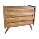Vintage wood and rattan chest of drawers
