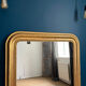 Old mirror Louis-Philippe beaded 128cm/95,cm gilded with gold leaf