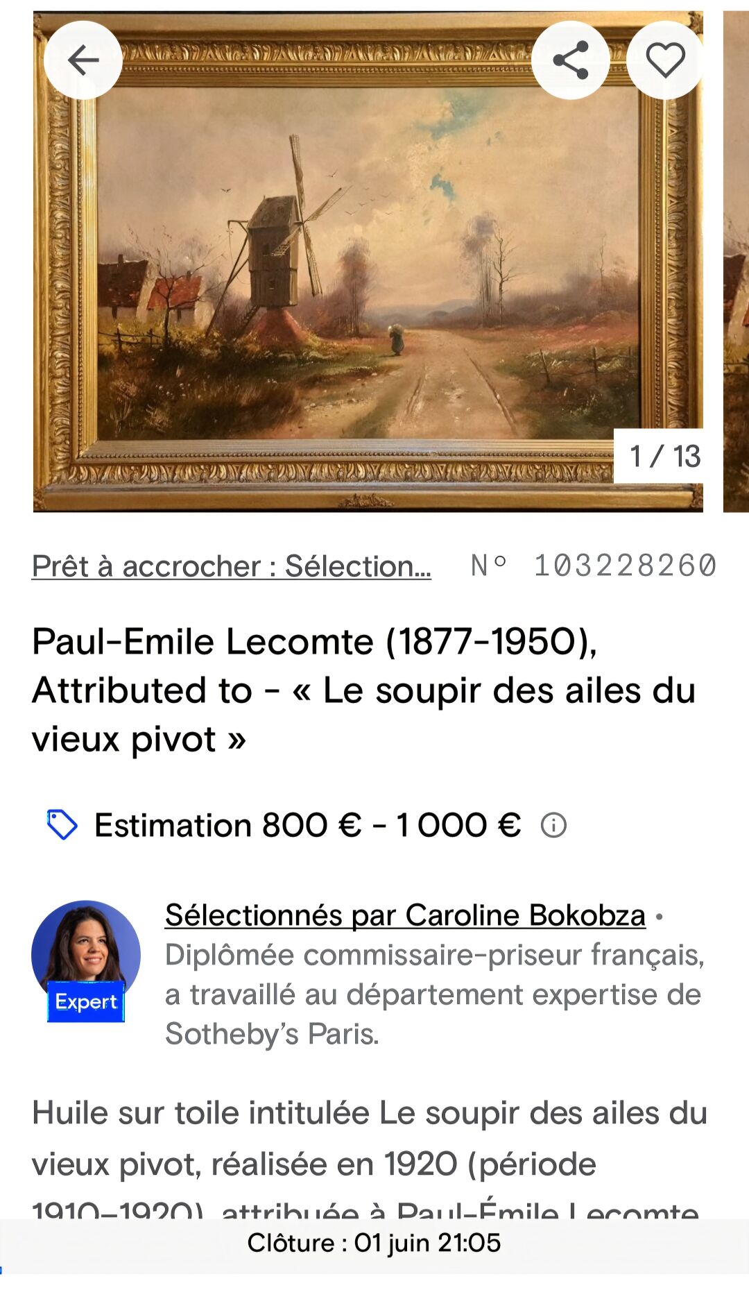 Tableau impressionniste signé - Huile sur toile, École normande 1930