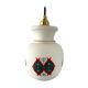 Vintage suspension lamp in white opaline decorated electrified to nine