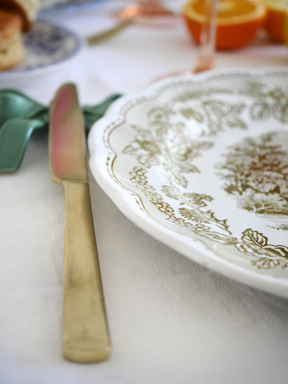 English style plate green décor