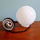 Art Deco suspension in white opaline, Val Saint-Lambert, 1920-30