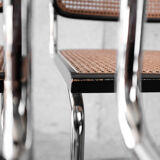 Set of 6 black Cesca B32 chairs by Marcel Breuer