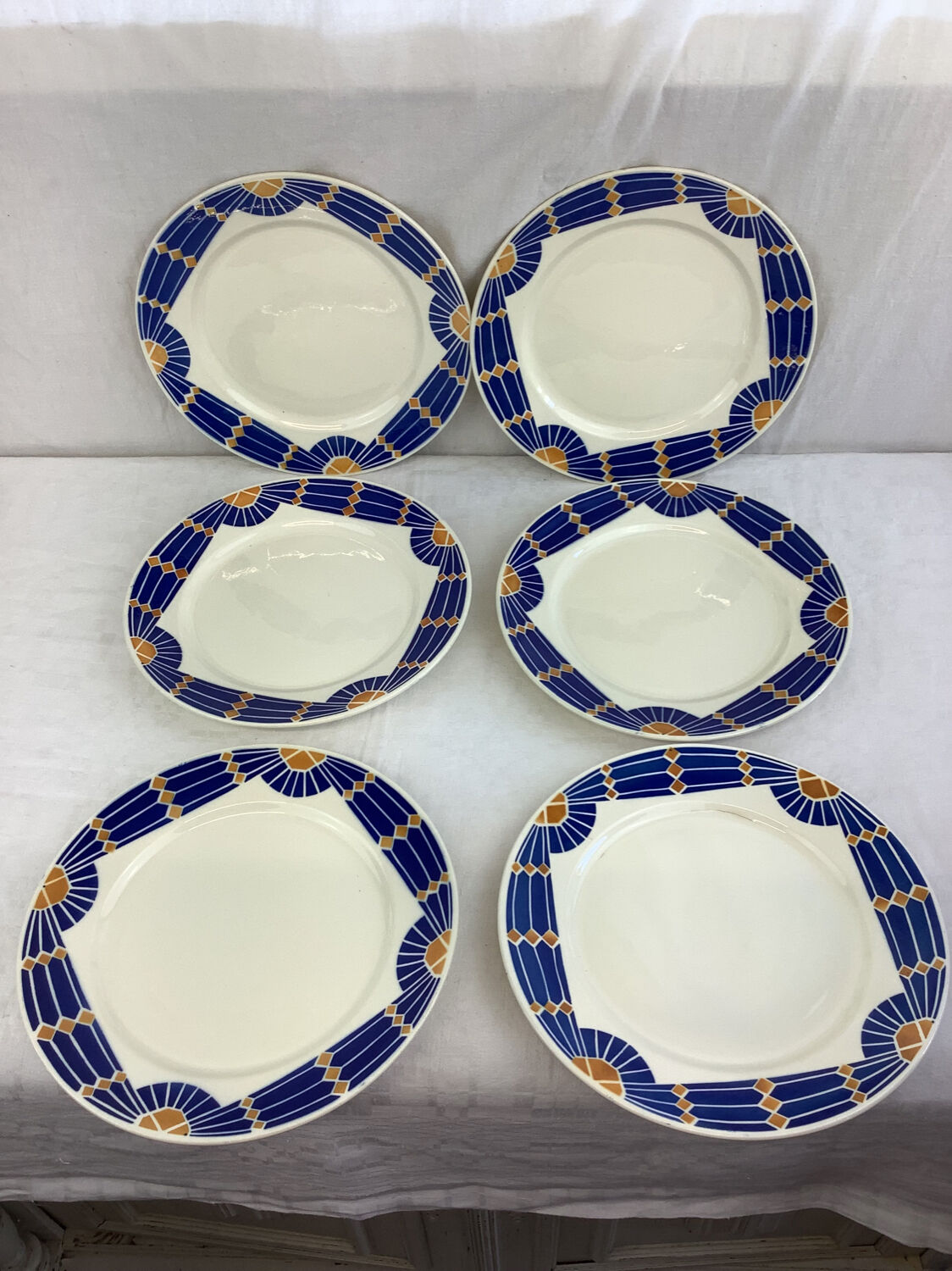 6 Vintage flat plates made in france Badonviller