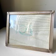Art deco silver colored   frame 28.5 cm x 14.5 cm  convex glass
