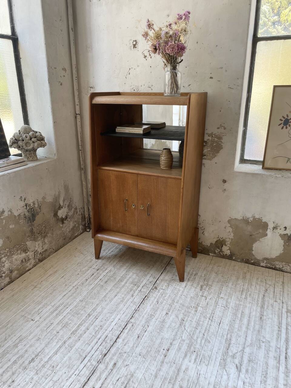 1960s oak storage unit
