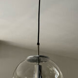Space Age globe pendant lamp in smoked glass from the 70s