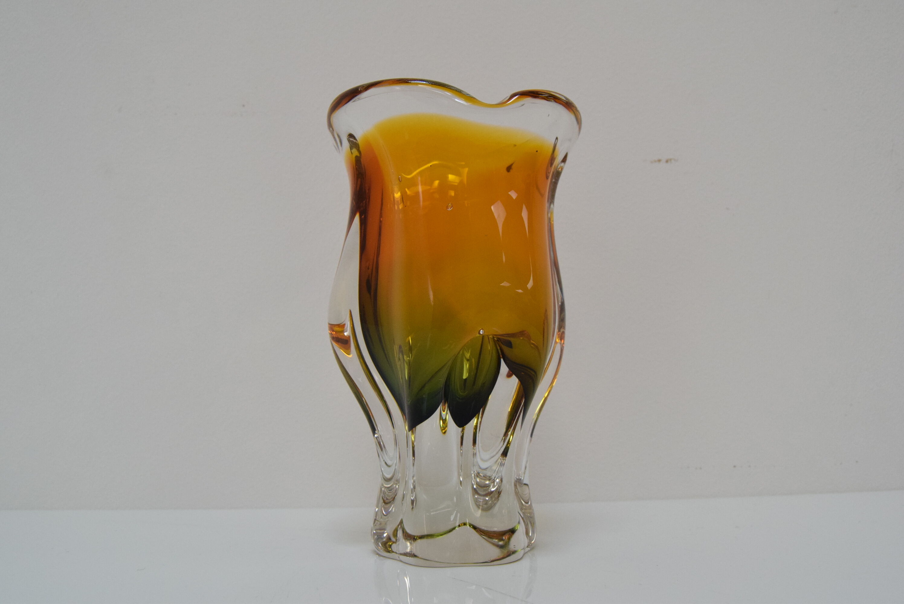 Art Glass Vase by Josef Hospodka for Glasswork Chribska,1960's.