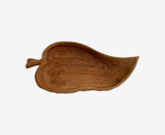 Vide poche en bois taillé forme feuille