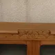 Art Deco sideboard in raw wood with a wax finish, closed by 2 glass doors.