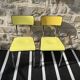 Paire de chaises formica jaune tubauto