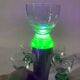 6 Ouralin green pyramidal round stem liqueur glasses