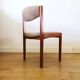 Set of 6 chairs in thick velvet and teak base
