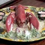 Large trompe l'oeil pottery seafood plate